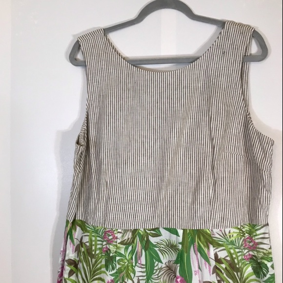 J. Jill Palms and Stripes Sleeveless Sheath Dress - Picture 9 of 13